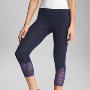 Gap Fit Black Galaxy Colorblock Capri Leggings